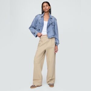 GAP UltraSoft Denim Crop Trench Jacket